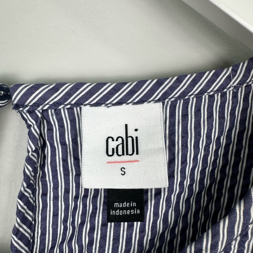 CAbi Striped Flutter Tank Top Blouse Size Small - Picture 5 of 9